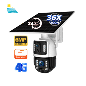 4G Solar Dual 6MP PTZ Camera,18W Panel , Ubox App-SD500