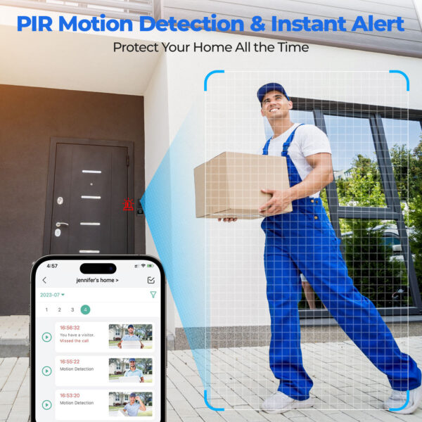 2K Dual Lens WIFI Wireless Doorbell Camera with Chime-MR12 - Image 4