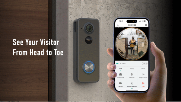 3MP Fisheye WIFI Wireless Doorbell Camera with Chime-J9Q - Image 2