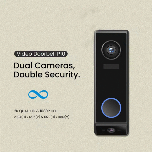 2K Dual Lens WIFI Wireless Doorbell Camera with Chime-P10 - Image 2