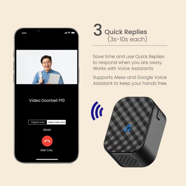2K Dual Lens WIFI Wireless Doorbell Camera with Chime-P10 - Image 4