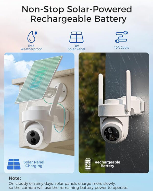 4G Solar-Powered Outdoor 4K camera Home Security System-2Cam kit - Image 3