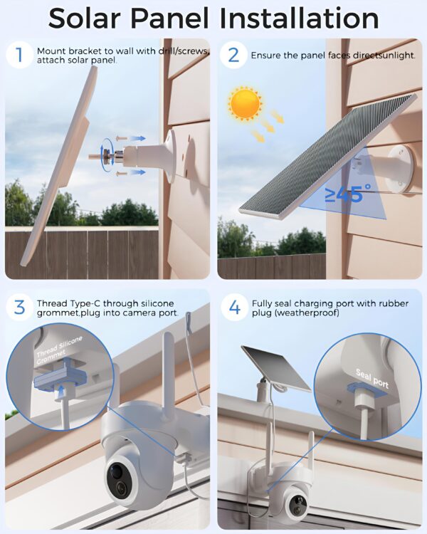 4G Solar-Powered Outdoor 4K camera Home Security System-2Cam kit - Image 7