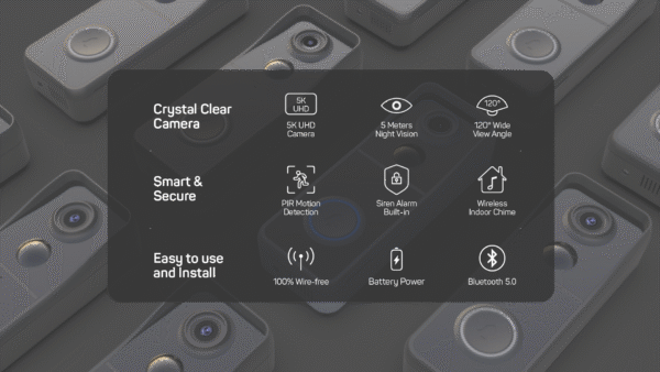 5MP WIFI Wireless Doorbell Camera with Chime-J9 - Image 6