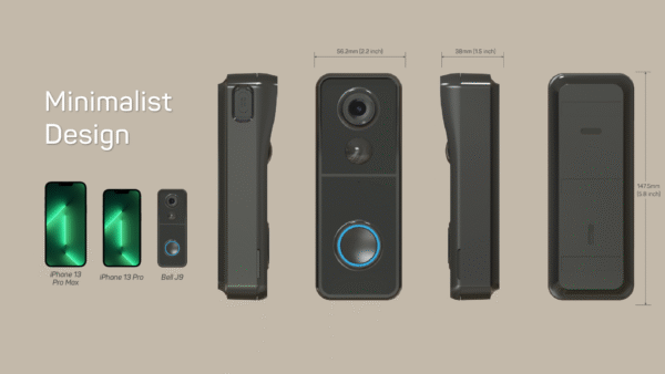 5MP WIFI Wireless Doorbell Camera with Chime-J9 - Image 5